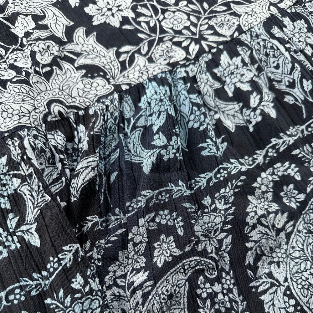 Bila Bohemian Paisley Crochet Sleeveless Navy Blue Maxi Summer Dress Size L - Picture 10 of 13